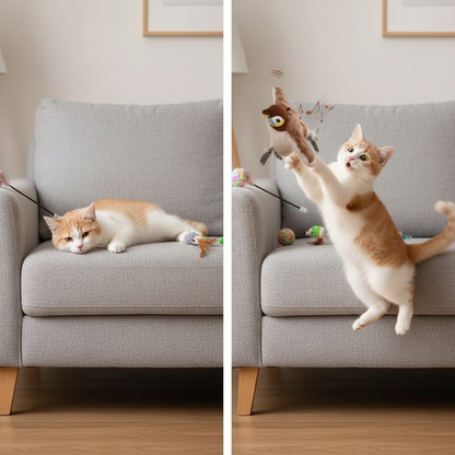 Hot Simulated Bird Cat Toy Interactive Toys Dog Rechargeable Chirping Flapping Bird(no Flying) Touch Activated Plush Pet Toy